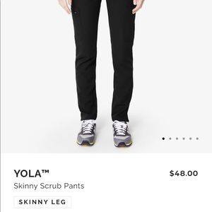 Figs Black Yola Skinny Scrub Pants Size XS